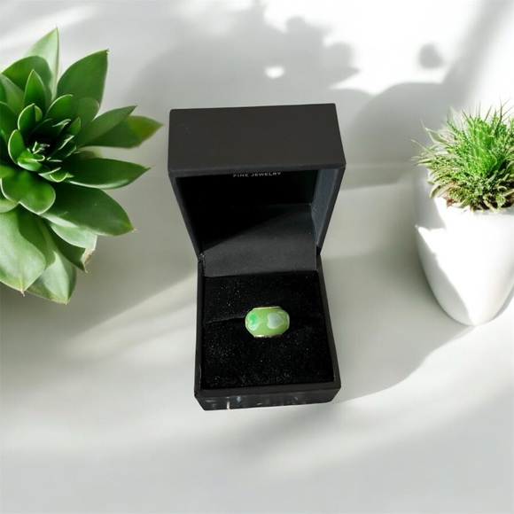 AUTHENTIC PANDORA #790656 GREEN WITH LIME HEARTS MURANO GLASS BEAD BRAND NEW F/S - Picture 1 of 4
